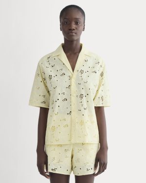The Eyelet Camp Shirt | Light Yellow