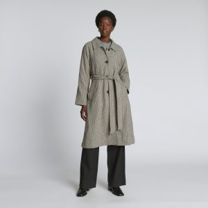 The Italian ReWool® Trench | Pewter Houndstooth
