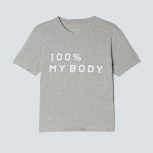 The 100% My Body Box-Cut Tee |  Heathered Grey