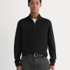 Cashmere Quarter Zip Sweater |  Black