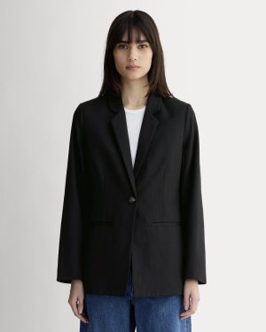 The Relaxed Blazer in Buttersmooth | Black