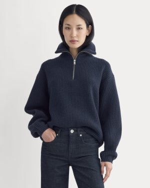 The Half-Zip Sweater in Luxe Merino | Navy