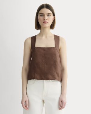 The Crossback Tank in Linen | Cedarwood