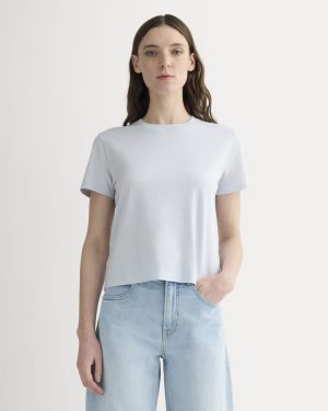 The Box-Cut Tee in Essential Cotton | Air Blue | No Pocket