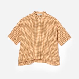 The Drapey Square Shirt | Burnt Orange Gingham