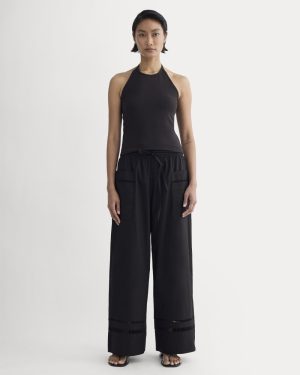 The Lace Trim Pant | Black