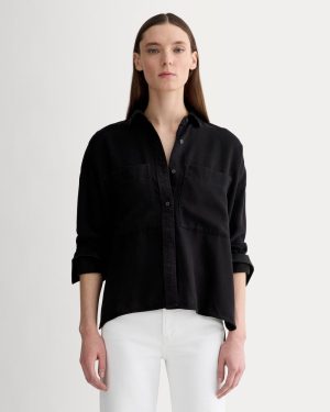 The Boxy Overshirt in Buttersoft | Black