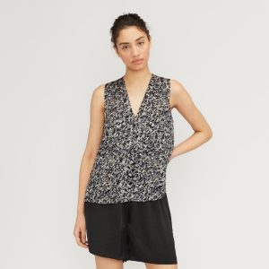 The Satin V-Neck Top | Splatter