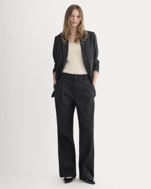 Wide-Leg Trouser in Buttersmooth | Black | 30 Inseam