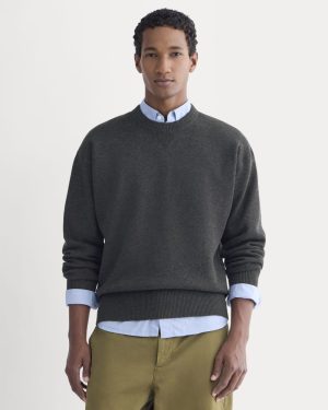 Luxe Merino Double-Knit Sweater | Heather Charcoal