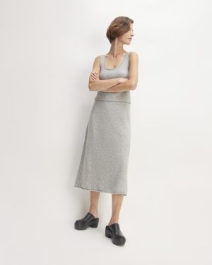 The Cozy-Stretch Skirt | Heathered Grey