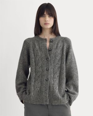 Cloud Cable Cardigan | Heather Charcoal