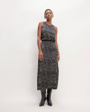 The Hammered Satin Slip Skirt | Black Moonsplatter