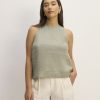 The Linen High-Neck Tank | Sage Green