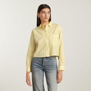 The Way-Short Shirt in Silky Cotton | Pastel Yellow