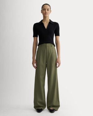 The Draper Pleated Pant in Buttersmooth | Kalamata | 30 Inseam