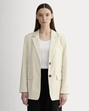 The Oversized Blazer in Stretch Linen | Birch