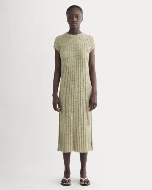 The Column Dress in Cotton Linen | Eucalyptus