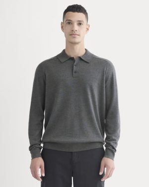 Ultrasoft Polo Sweater | Heather Mid Charcoal