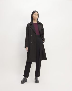 The Italian Wool Modern Trench | Black