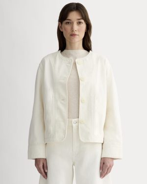 The Denim Barrel Jacket | Calico Ecru