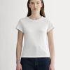 The Pointelle Short-Sleeve Tee | White