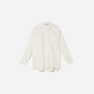 The Oversized Silky Cotton Shirt | Sand / White