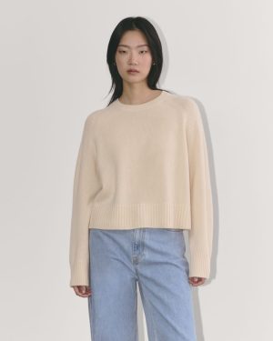 The Boxy Crew in Cashmere | Creme