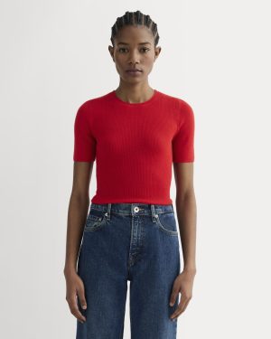 The Sweater Tee in Ultrasoft Merino | Classic Red