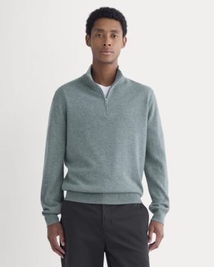 Cashmere Quarter Zip Sweater | Denim Blue