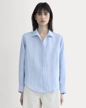 The Must-Have Shirt in Linen | Sky Blue / White