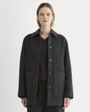 Italian Car Coat | Carbone/Black