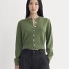 Cashmere Cropped Cardigan | Forest Green