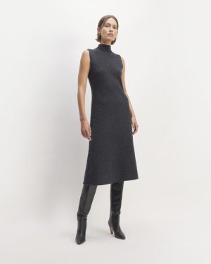 The Cozy-Stretch Sleeveless Midi Dress | Charcoal