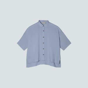 The Drapey Square Shirt | Blue Slate