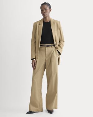 Wide-Leg Trouser in Buttersmooth | Ash Brown | 32 Inseam