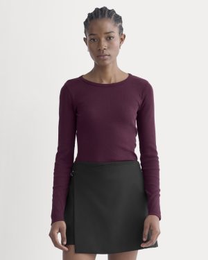 The Luxe Rib Long-Sleeve Crew | Heathered Port Royale