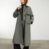 The Long Mac Coat | Pewter Green