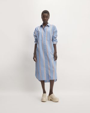 The Midi Cotton Shirt Dress | Parisian Blue / Black / Rusted Red / Bone