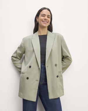 The Double-Breasted Blazer in Buttersmooth | Seagrass