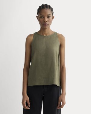 The Linen High-Neck Tank | Kalamata