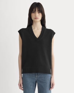 The Boxy Vest in Everyday Cotton | Black