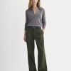 Wide-Leg Trouser in Buttersmooth | Dark Green | 30 Inseam