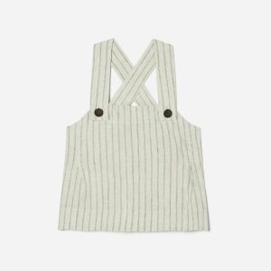 The Apron Linen Tank | Seafoam Pinstripe