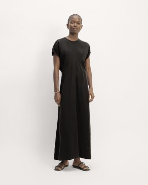 The TENCEL™ Short-Sleeve Midi Dress | Black