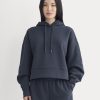 Cropped Luxe Fleece Hoodie | Navy