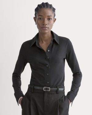 Button-Up Shirt in Essential Cotton | Black