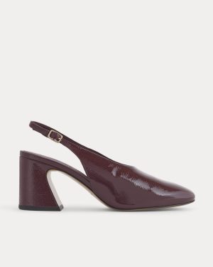 Curved Slingback Heel | Burgundy