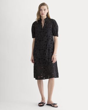 The Eyelet Midi Dress | Black