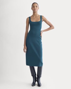 Knit Square-Neck Midi Dress | Reflecting Pond